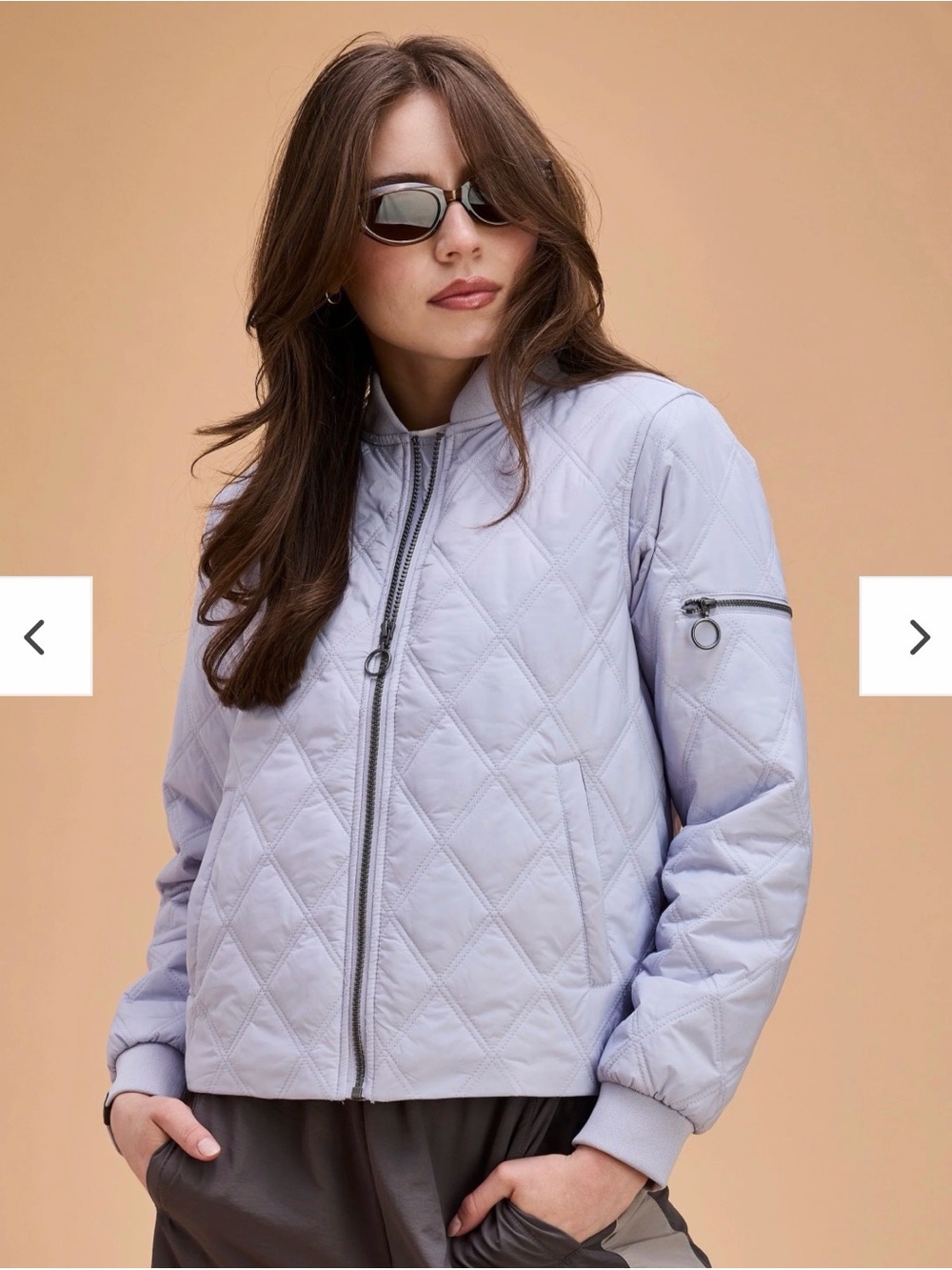 Delta Storm Creek Quilted Light grey Bomber Jacket - Women's